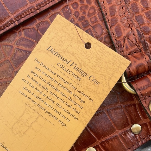 Patricia Nash Leather Croc Embossed Benvenuto Tote British Tan - Picture 2 of 12